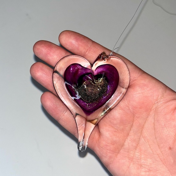 Blown Glass Heart Suncatcher Ornament - Picture 5 of 8